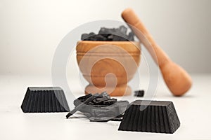 Black activated charcoal soaps