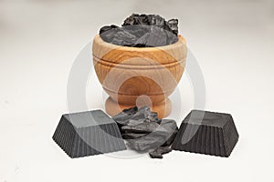 Black activated charcoal soaps