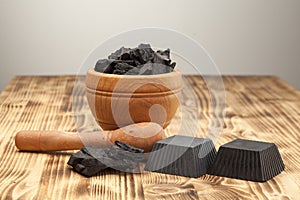 Black activated charcoal soaps