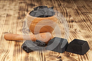 Black activated charcoal soaps