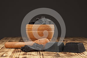 Black activated charcoal soaps