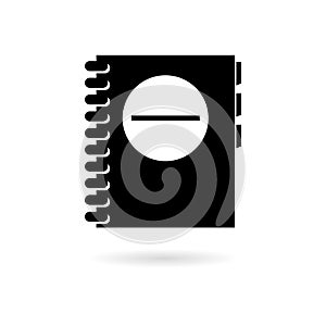 Black Address book icon