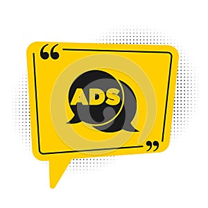 Black Advertising icon isolated on white background. Concept of marketing and promotion process. Responsive ads. Social