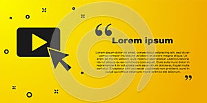Black Advertising icon isolated on yellow background. Concept of marketing and promotion process. Responsive ads. Social
