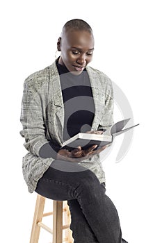 Black Female Author or Writer Posing with a Book