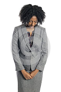Black African American Female Business Woman Looking Sad and Depressed