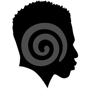 Black African American profile picture, Man from the side with afro harren. Black Men African American with Dreadlocks hairstyle,