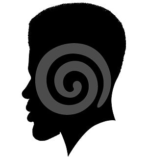 Black African American profile picture, Man from the side with afroharren. Black Men African American with Dreadlocks hairstyle, a