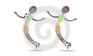 Black african american soccer football character vector image - Images vectorielles