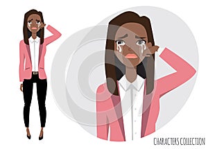 Black african american Woman Crying vector