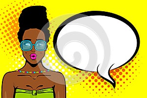 Black african-american young girl pop art