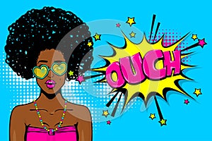 Black african-american young girl pop art