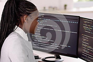 Black African coder develops complex web computing
