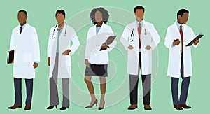 Black or African Doctors in Lab Coats