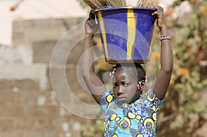 Black African Ethnicity Girl Working - Child Labor Symbol