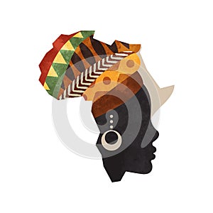 Black african woman africa map concept isolated