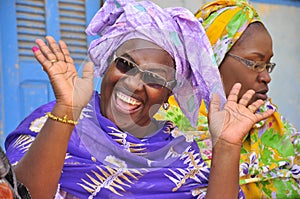 Black african women laughing