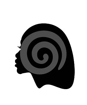 Black afro girl face profile silhouette
