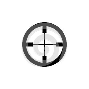 Black aim icon. Sniper scope crosshairs sign