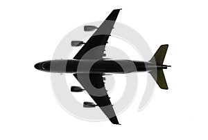 black airplane model isolated on white