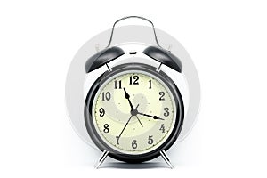 Black Alarm Clock on white background