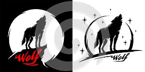 Black alpha male lone wolf vector illustration