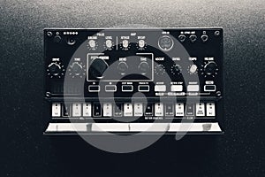 Black analog synthesizer