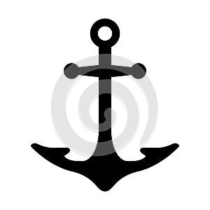 Black anchor icon isolated on white - PNG