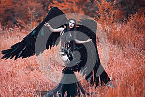 Black Angel. Pretty girl-demon