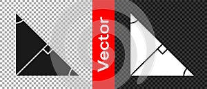 Black Angle bisector of a triangle icon isolated on transparent background. Vector