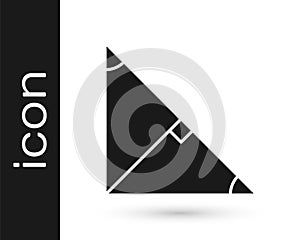 Black Angle bisector of a triangle icon isolated on white background. Vector