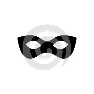 Black anonymous mask vector icon isolated on white