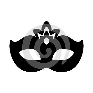 Black anonymous mask vector icon on white background