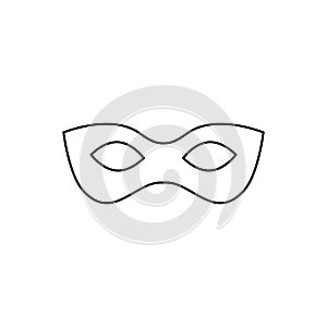 Black anonymous mask vector line icon isolated on white