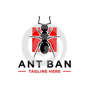 Black ant vector illustration logo design
