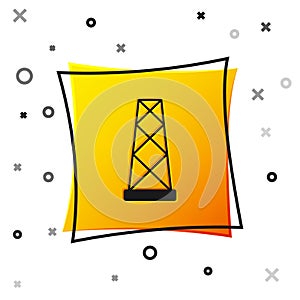 Black Antenna icon isolated on white background. Radio antenna wireless. Technology and network signal radio antenna