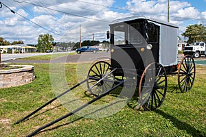 black antique horse wagon