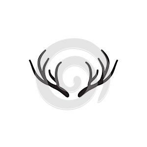 Black antler icon symbol vector