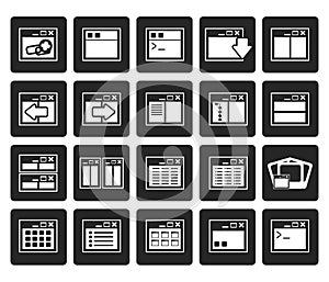 Black Application, Programming, Server and computer icons