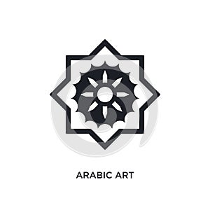 black arabic art isolated vector icon. simple element illustration from religion concept vector icons. arabic art editable logo