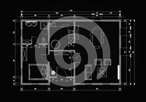 Black architect plan for house construction