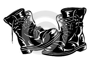 Black army boots