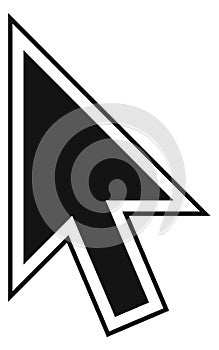 Black arrow cursor. Classic mouse pointer icon