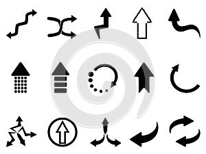 Black arrow icons set