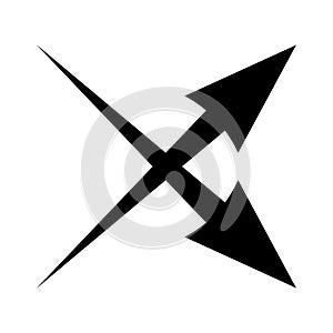 Black arrow showing air flow. Vector icon for design and applications isolated