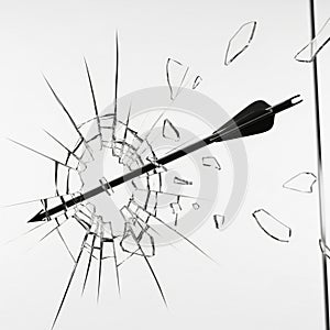 A black arrow is shown piercing