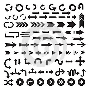 Black arrow sign icon set