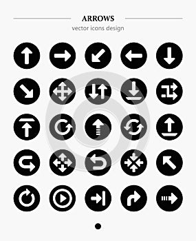 Black arrow sign icon set. Vector illustration design elements