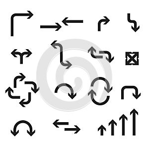 Black arrows. Set of flat icons