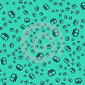 Black Attraction carousel icon isolated seamless pattern on green background. Amusement park. Childrens entertainment